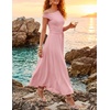 image:imageZESICA Womens Summer Casual One Shoulder Tie Waist Maxi DressPink