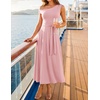 image:imageZESICA Womens Summer Casual One Shoulder Tie Waist Maxi DressPink