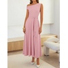 image:imageZESICA Womens Summer Casual One Shoulder Tie Waist Maxi DressPink