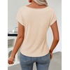 image:imageZESICA Womens Summer Cowl Neck Short Sleeve Tops Business Casual BlouseApricot