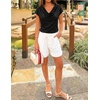 image:imageZESICA Womens Summer Cowl Neck Short Sleeve Tops Business Casual BlouseBlack