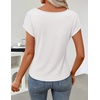 image:imageZESICA Womens Summer Cowl Neck Short Sleeve Tops Business Casual BlouseWhite