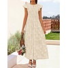 image:imageZESICA Womens Summer Floral Boho Smocked Flowy Maxi DressApricot