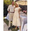 image:imageZESICA Womens Summer Floral Boho Smocked Flowy Maxi DressApricot