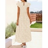 image:imageZESICA Womens Summer Floral Boho Smocked Flowy Maxi DressApricot