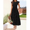 image:imageZESICA Womens Summer Floral Boho Smocked Flowy Maxi DressBlack