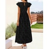 image:imageZESICA Womens Summer Floral Boho Smocked Flowy Maxi DressBlack