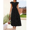 image:imageZESICA Womens Summer Floral Boho Smocked Flowy Maxi DressBlack