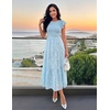 image:imageZESICA Womens Summer Floral Boho Smocked Flowy Maxi DressBlue
