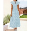 image:imageZESICA Womens Summer Floral Boho Smocked Flowy Maxi DressBlue
