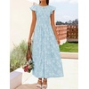 image:imageZESICA Womens Summer Floral Boho Smocked Flowy Maxi DressBlue