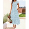 image:imageZESICA Womens Summer Floral Boho Smocked Flowy Maxi DressBlue
