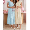image:imageZESICA Womens Summer Floral Boho Smocked Flowy Maxi DressBlue
