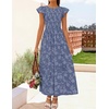 image:imageZESICA Womens Summer Floral Boho Smocked Flowy Maxi DressDustyblue