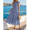 image:imageZESICA Womens Summer Floral Boho Smocked Flowy Maxi DressDustyblue