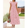 image:imageZESICA Womens Summer Floral Boho Smocked Flowy Maxi DressPink