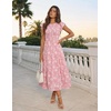 image:imageZESICA Womens Summer Floral Boho Smocked Flowy Maxi DressPink