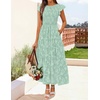 image:imageZESICA Womens Summer Floral Boho Smocked Flowy Maxi DressSage