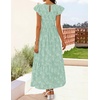 image:imageZESICA Womens Summer Floral Boho Smocked Flowy Maxi DressSage