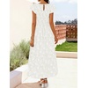 image:imageZESICA Womens Summer Floral Boho Smocked Flowy Maxi DressWhite