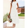 image:imageZESICA Womens Summer Floral Boho Smocked Flowy Maxi DressWhite