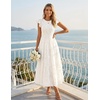 image:imageZESICA Womens Summer Floral Boho Smocked Flowy Maxi DressWhite