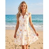image:imageZESICA Womens Summer Floral Chiffon Beach Mini DressApricot