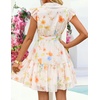 image:imageZESICA Womens Summer Floral Chiffon Beach Mini DressApricot