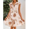 image:imageZESICA Womens Summer Floral Chiffon Beach Mini DressBrown
