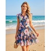 image:imageZESICA Womens Summer Floral Chiffon Beach Mini DressDarkblue