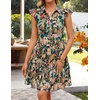 image:imageZESICA Womens Summer Floral Chiffon Beach Mini DressDarkgreen