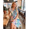 image:imageZESICA Womens Summer Floral Chiffon Beach Mini DressGreen