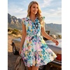 image:imageZESICA Womens Summer Floral Chiffon Beach Mini DressGreen