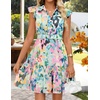 image:imageZESICA Womens Summer Floral Chiffon Beach Mini DressGreen
