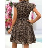 image:imageZESICA Womens Summer Floral Chiffon Beach Mini DressLeopard