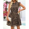 image:imageZESICA Womens Summer Floral Chiffon Beach Mini DressLeopard
