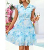image:imageZESICA Womens Summer Floral Chiffon Beach Mini DressLightblue