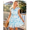 image:imageZESICA Womens Summer Floral Chiffon Beach Mini DressLightblue