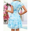 image:imageZESICA Womens Summer Floral Chiffon Beach Mini DressLightblue