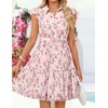 image:imageZESICA Womens Summer Floral Chiffon Beach Mini DressLightpink