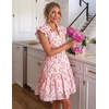 image:imageZESICA Womens Summer Floral Chiffon Beach Mini DressLightpink
