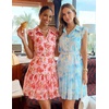 image:imageZESICA Womens Summer Floral Chiffon Beach Mini DressPink
