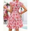 image:imageZESICA Womens Summer Floral Chiffon Beach Mini DressPink