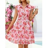 image:imageZESICA Womens Summer Floral Chiffon Beach Mini DressPink