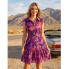 image:imageZESICA Womens Summer Floral Chiffon Beach Mini DressPurple