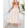image:imageZESICA Womens Summer Floral Halter Off the Shoulder Maxi DressApricot