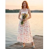 image:imageZESICA Womens Summer Floral Halter Off the Shoulder Maxi DressApricot