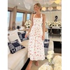 image:imageZESICA Womens Summer Floral Halter Off the Shoulder Maxi DressApricot