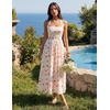 image:imageZESICA Womens Summer Floral Halter Off the Shoulder Maxi DressApricot