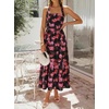 image:imageZESICA Womens Summer Floral Halter Off the Shoulder Maxi DressBlack